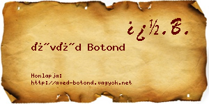 Ávéd Botond névjegykártya