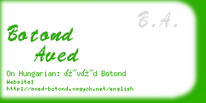 botond aved business card
